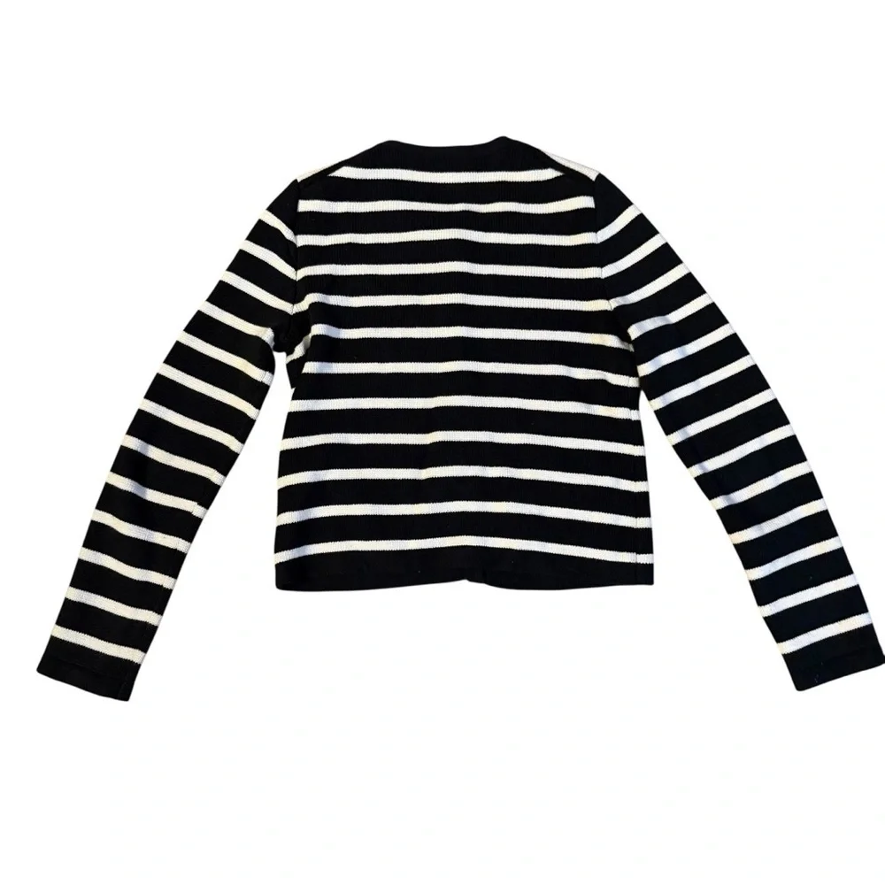 J. Crew Black Striped Emilie Sweater Size Small